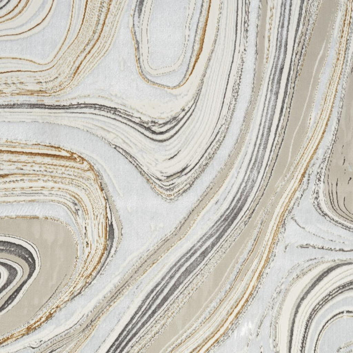 5' X 7' Abstract Non Skid Area Rug (550229) - Gold / Gray / Ivory