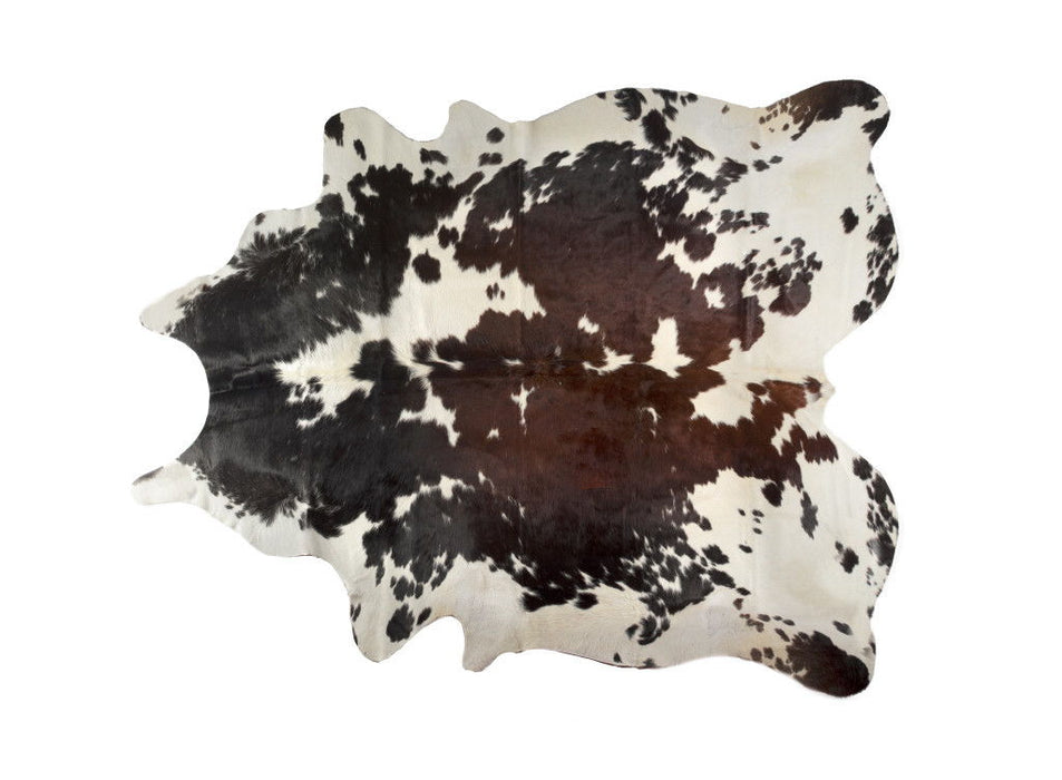 6' x 7' Cowhide Hand Knotted Area Rug - Brown Black And White