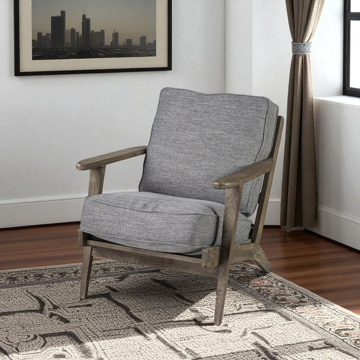 Fabric Arm Chair - Gray / Brown