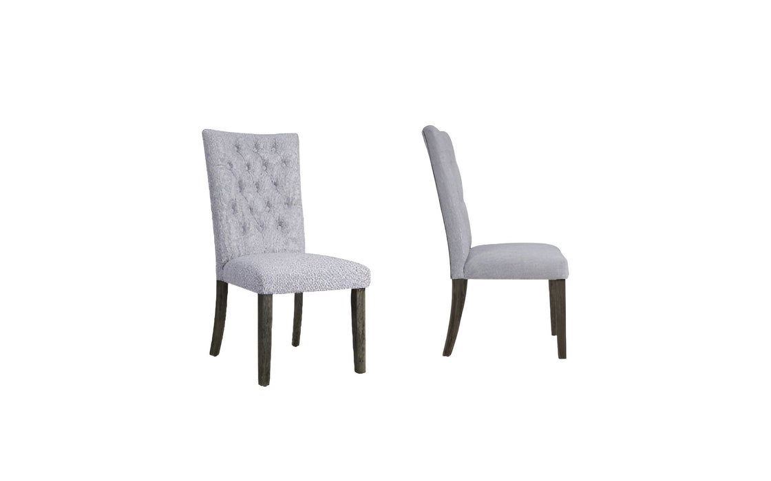 Tufted Fabric Dining Side Chairs (Set of 2) - Gray