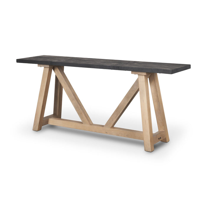 70" Solid Wood Trestle Console Table - Brown