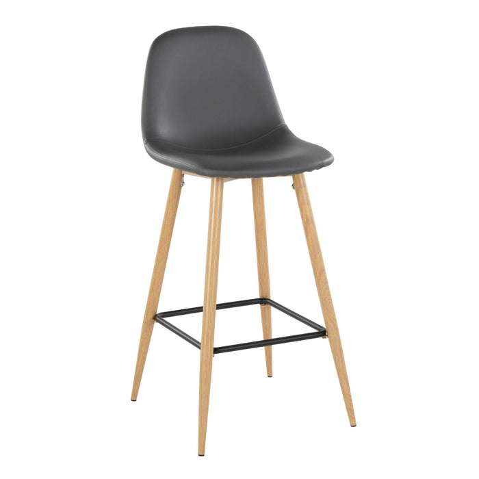Pebble - 30" Fixed-Height Barstool (Set of 2) - Natural Legs