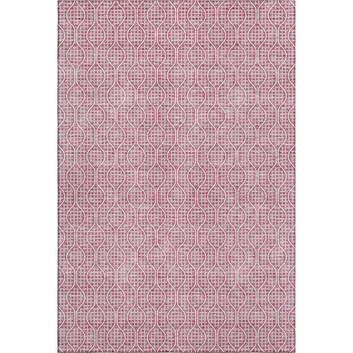 10' X 14' Geometric Washable Area Rug With UV Protection (673609) - Blush / Ivory