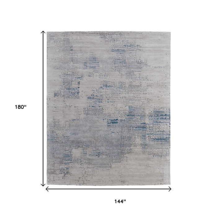 12' X 15' Abstract Hand Tufted Area Rug - Gray