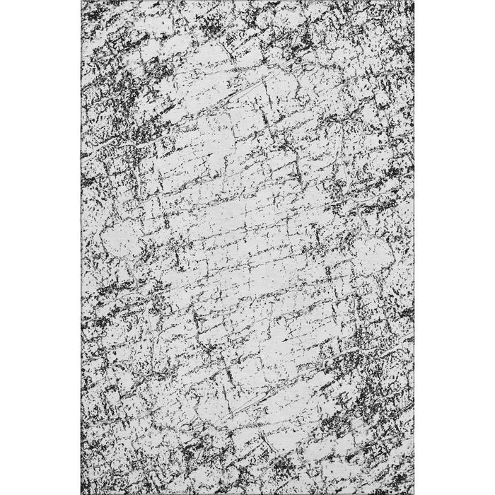 10' X 14' Abstract Washable Area Rug With UV Protection (651064) - Black / Ivory