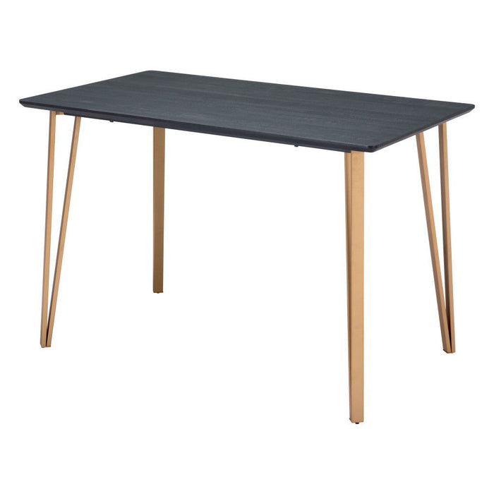 Wood Steel Counter Height Dining Table - Black / Gold