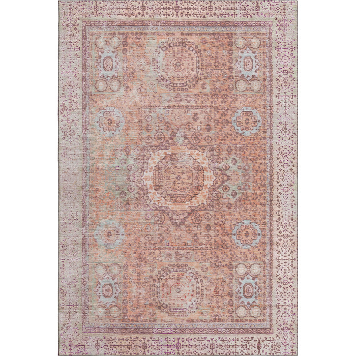 10' X 14' Oriental Washable Area Rug With UV Protection (699776) - Orange / Gray