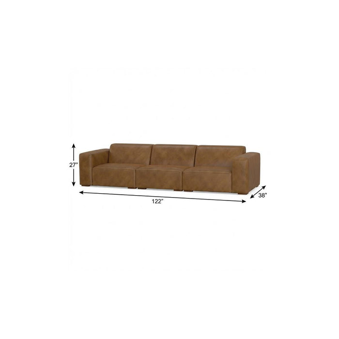 Modular Sofa Leather - Brown