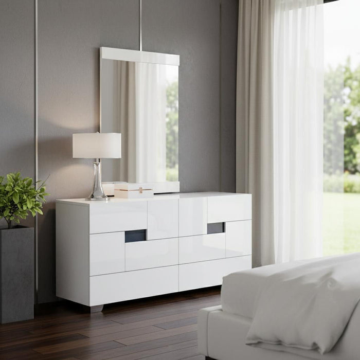 Superb High Gloss Dresser - White