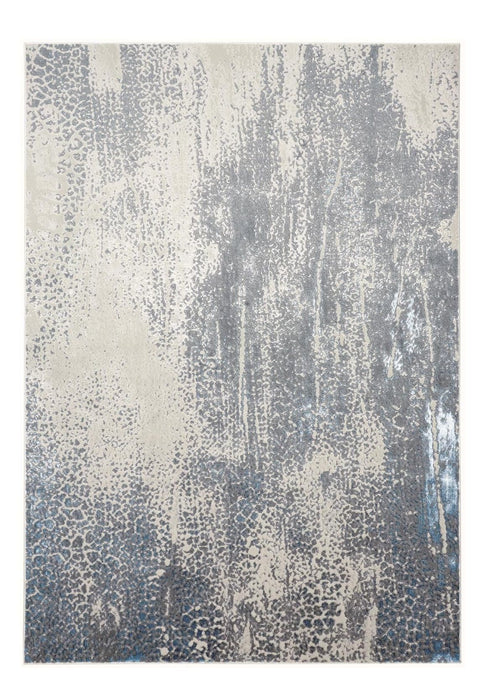 13' X 20' Abstract Area Rug - Gray Blue And Ivory