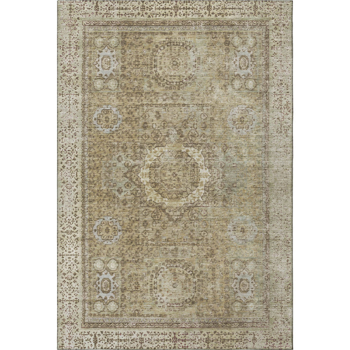 10' X 14' Oriental Washable Area Rug With UV Protection (699758) - Brown / Beige