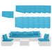 Giga outdoor deep seat cushions set for patio furniture, including back and seat cushions for sectional outdoor furniture.