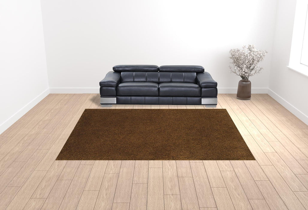 10' x 13' Shag Tufted Handmade Stain Resistant Area Rug - Brown