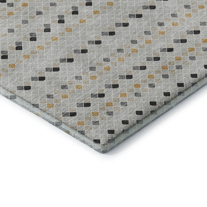 10' X 14' Striped Washable Area Rug With UV Protection (693564) - Silver / Gray / Gold