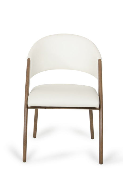 Faux Leather Open Back Dining Arm Chairs (Set of 2) - Brown