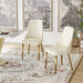 Set of two white Giga modern dining chairs with sponge-filled seats, solid wood and metal legs for restaurants and living rooms