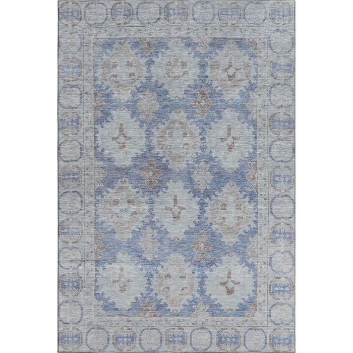 10' X 14' Oriental Washable Area Rug With UV Protection (700487) - Blue / Brown