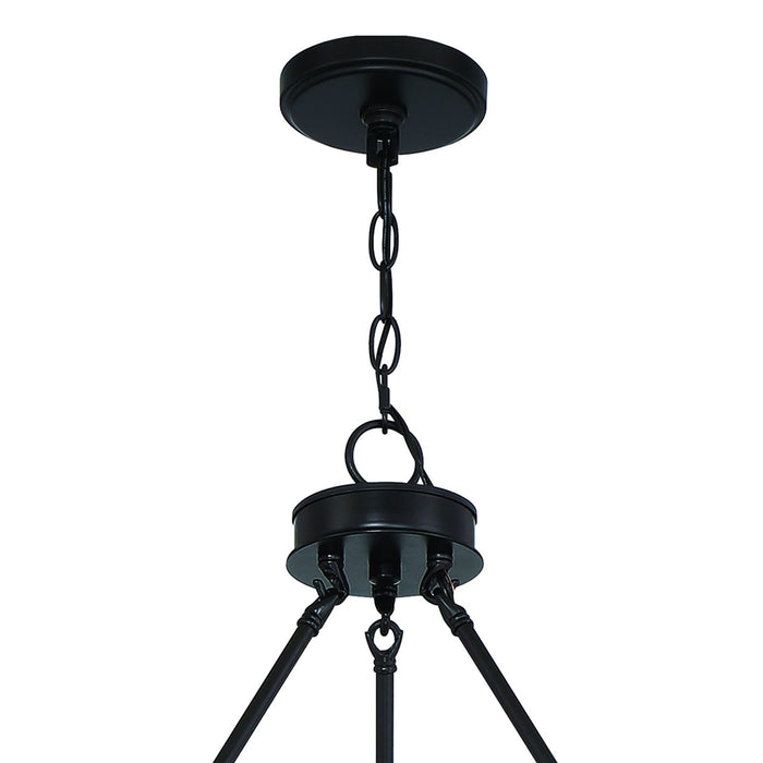 48" Candle Style Multi Light Metal Dimmable Chandelier - Black / White
