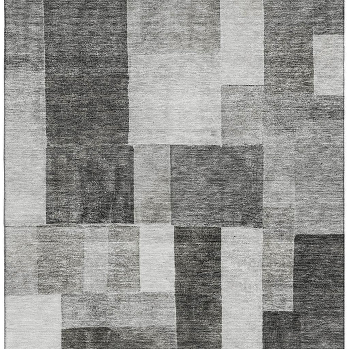 10' X 14' Geometric Washable Area Rug With UV Protection (688243) - Pewter / Gray / Silver