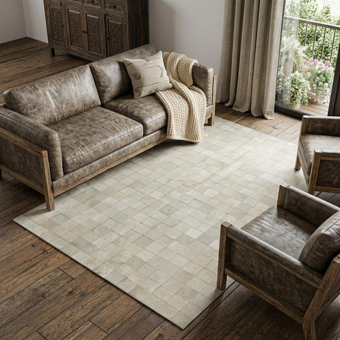 8' X 10' Cowhide Patchwork Area Rug (544481) - Off White