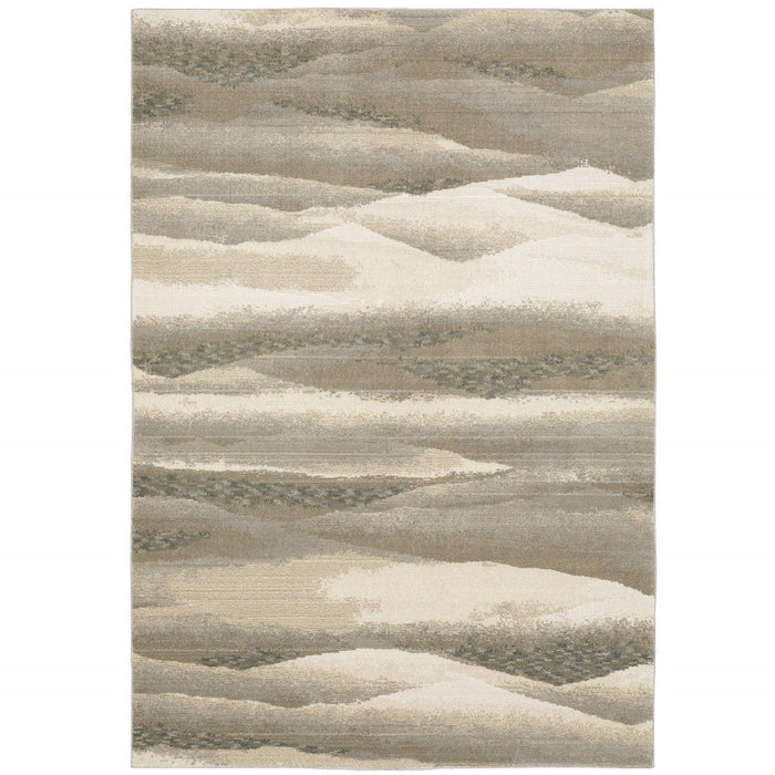 8' x 11' Abstract Power Loom Area Rug - Gray And Blue