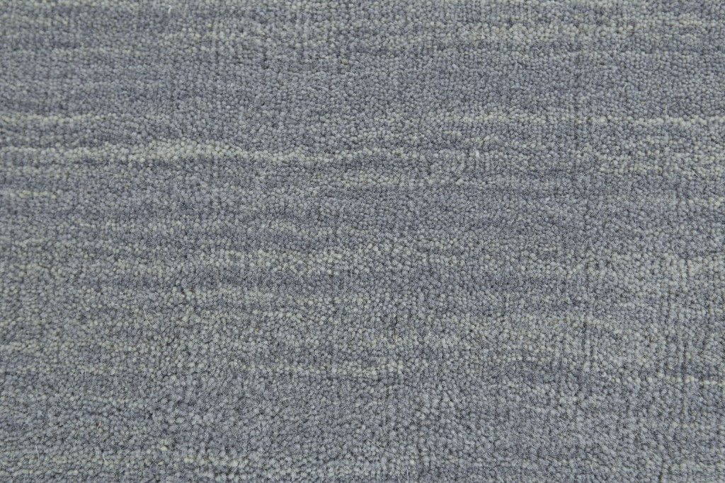10' Round Wool Hand Woven Area Rug - Blue And Gray