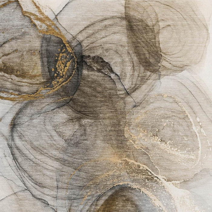 9' X 12' Abstract Washable Area Rug With UV Protection (647025) - Brown / Ivory