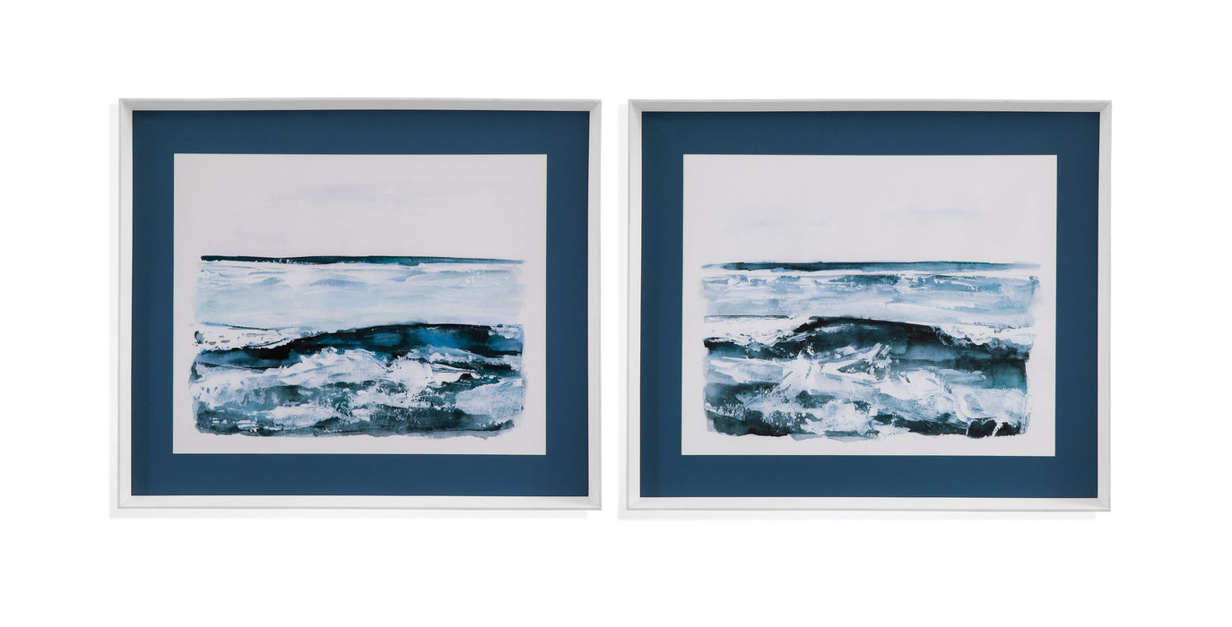 Choppy Surf - Framed Print (Set of 2) - Blue