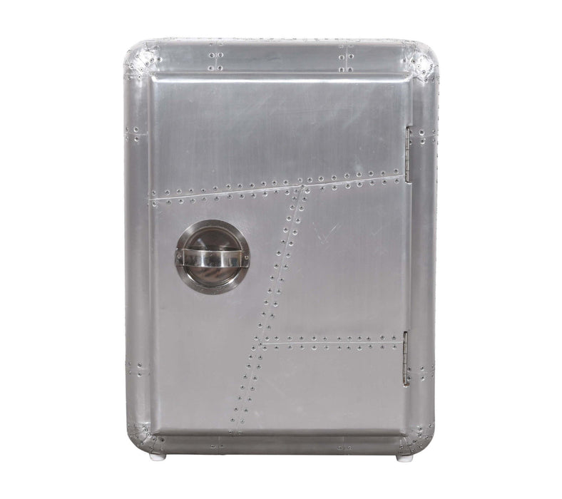 Aluminum Standard Accent Cabinet With One Shelf - Silver