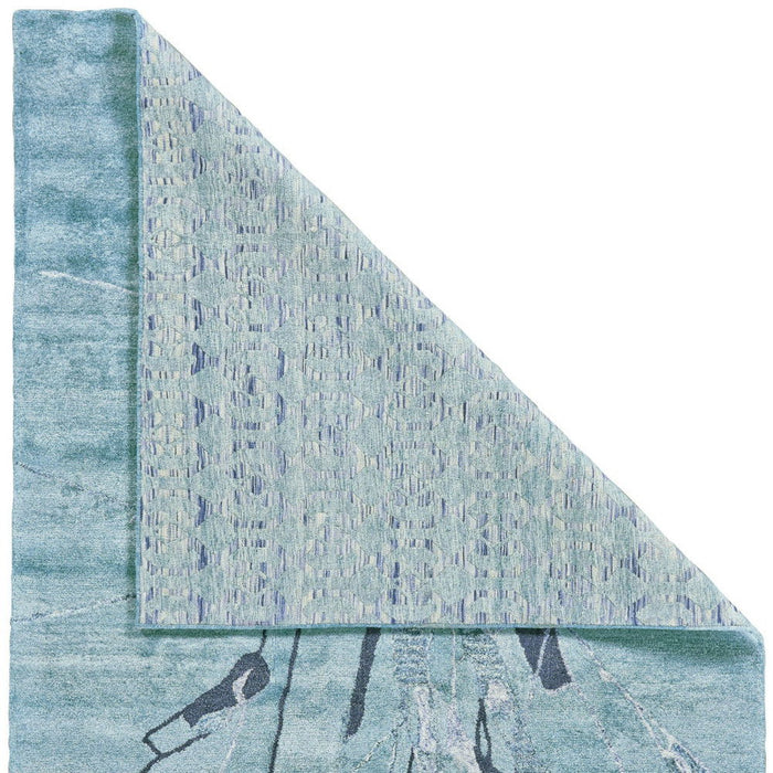 8' x 11' Abstract Hand Tufted Area Rug - Blue And Gray