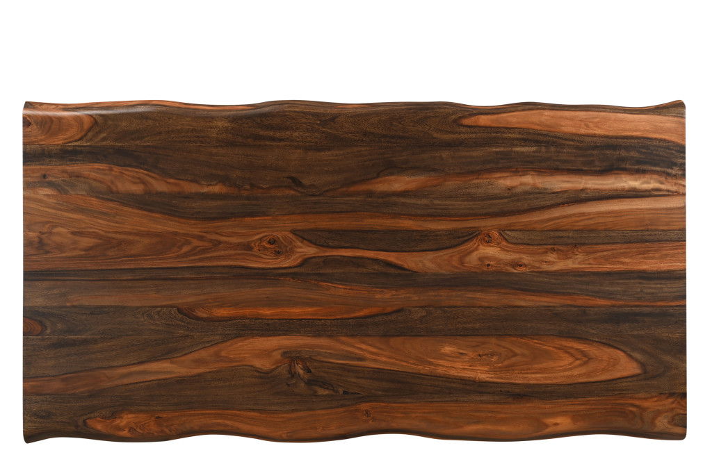 74" Solid Wood Dining Table - Dark Brown
