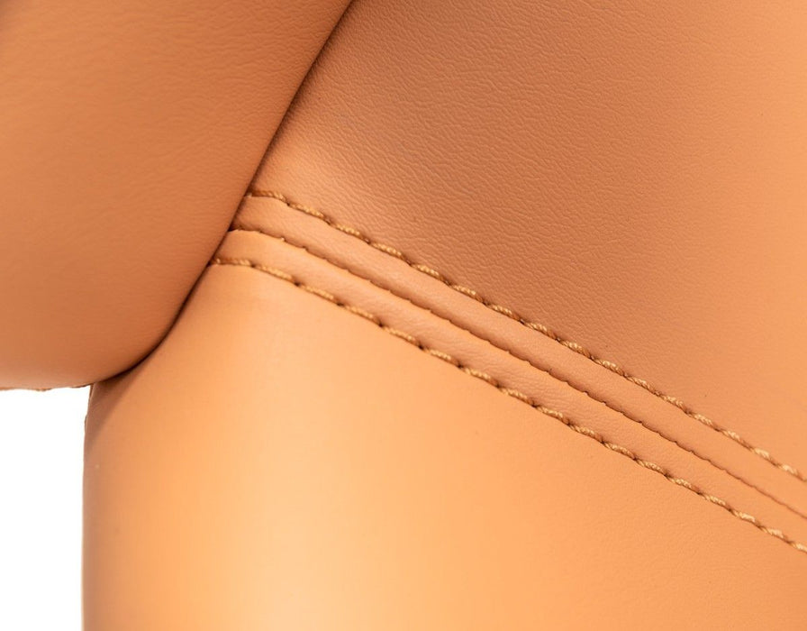 Upholstered Fabric Dining Arm Chair - Peach