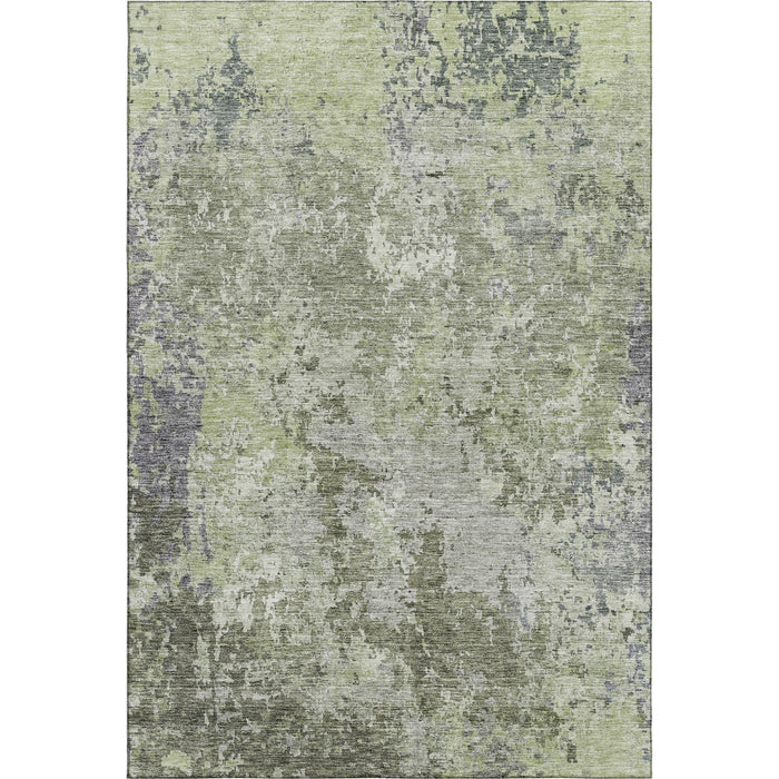 10' X 14' Abstract Washable Area Rug With UV Protection (687973) - Green / Gray / Purple