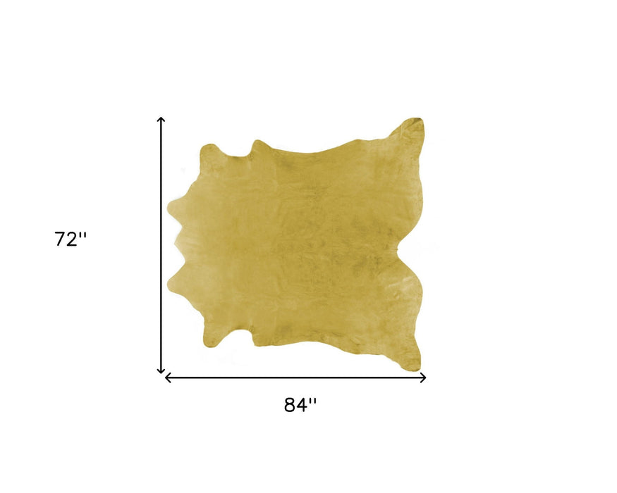 6' x 7' Cowhide Cowhide Area Rug - Gold