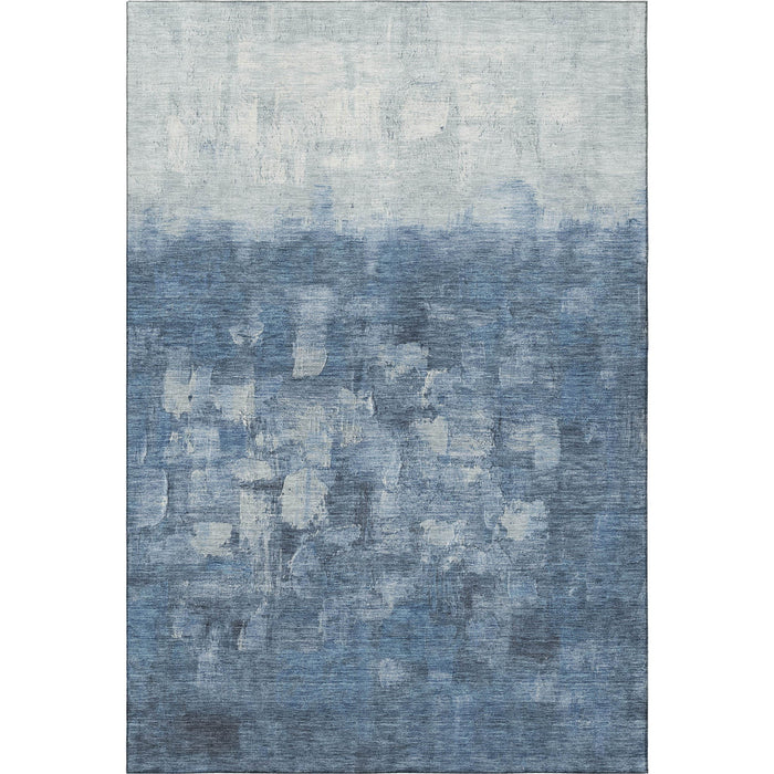 10' X 14' Abstract Washable Area Rug With UV Protection (718466) - Navy Blue / Ivory