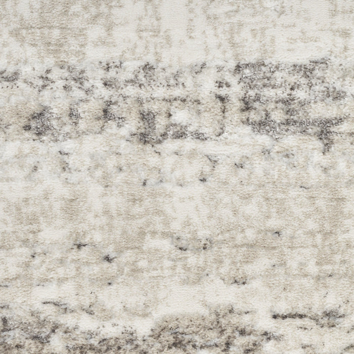 9' X 12' Abstract Non Skid Area Rug - Cream And Gray