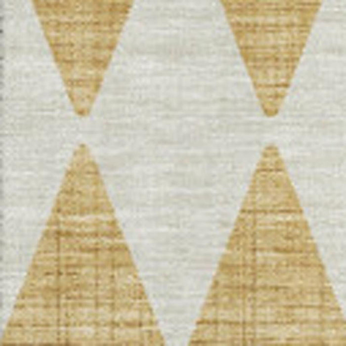 9' X 12' Diamond Washable Area Rug With UV Protection (650055) - Gold / Ivory