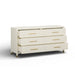 Cream Dani faux shagreen 6-drawer dresser by TOV Furniture, showcasing stylish textured surface and sleek storage drawers.
