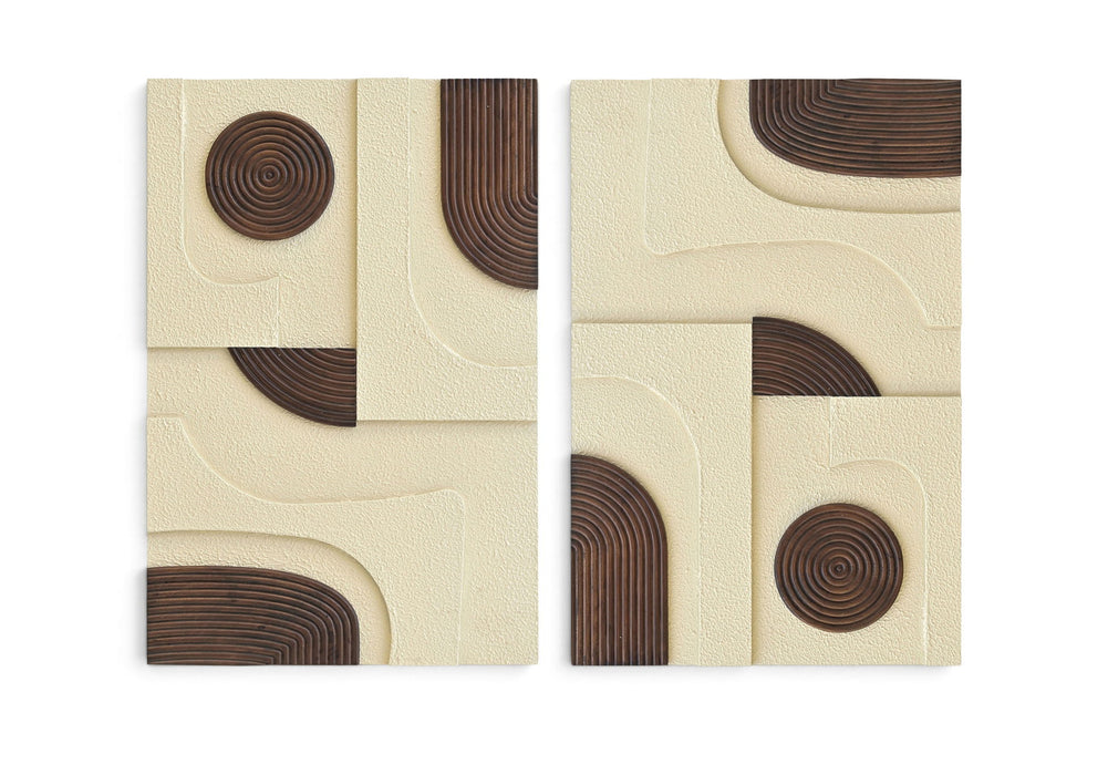 Element Mango Wood 2 Piece Wall Art by Meridian Furniture, featuring natural mango wood panels for stylish wall decor.