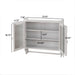 White washed Giga vintage double door wall medicine cabinet with three-tier storage and towel rack, mounted on a wall.