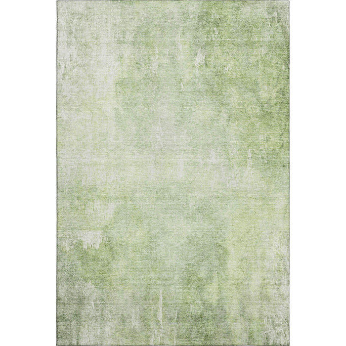 10' X 14' Abstract Washable Area Rug With UV Protection (705785) - Artichoke Green / Ivory