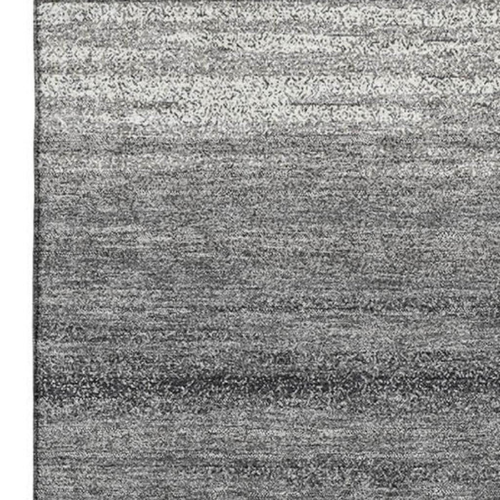 10' X 14' Striped Washable Area Rug With UV Protection (681119) - Gray / Silver