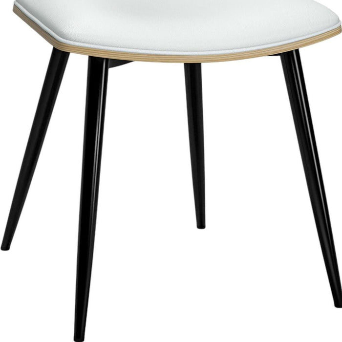 Solid Wood Dining Parsons Chairs (Set of 2) - White / Black