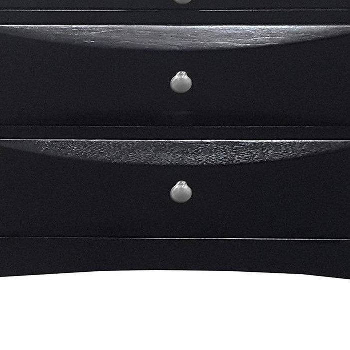 Three Drawers Nightstand - Black
