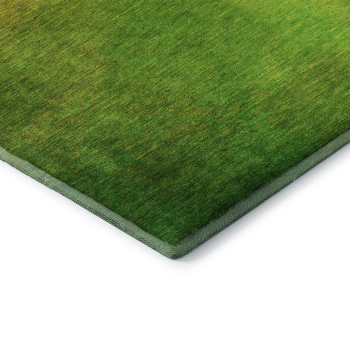 8' Ombre Washable Round Rug With UV Protection (650287) - Terra Cotta / Green