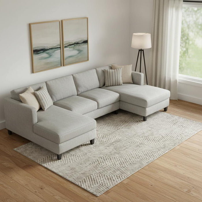 10' X 14' Geometric Washable Area Rug With UV Protection (672536) - Taupe / Beige