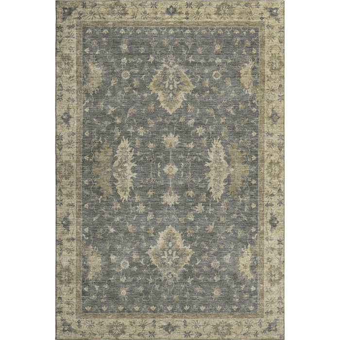 10' X 14' Oriental Washable Area Rug With UV Protection (699728) - Gray / Beige