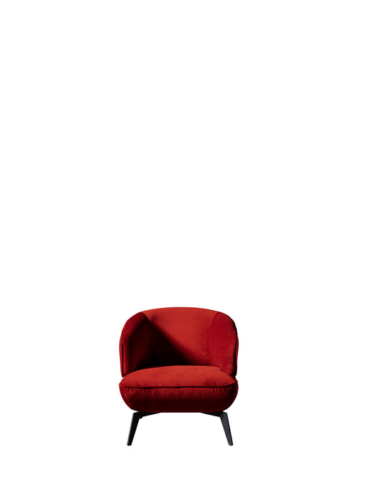 Velvet Metal Lounge Chair - Red / Black