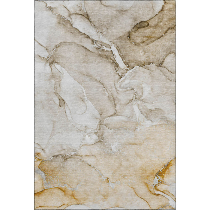 10' X 14' Abstract Washable Area Rug With UV Protection (647164) - Brown / Ivory