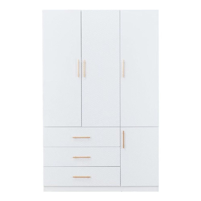 74" Four Door Three Drawer Combo Dresser - White